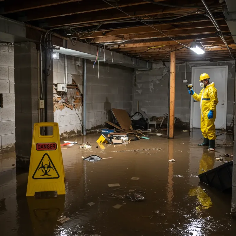 Flooded Basement Electrical Hazard in Clay County, NC Property