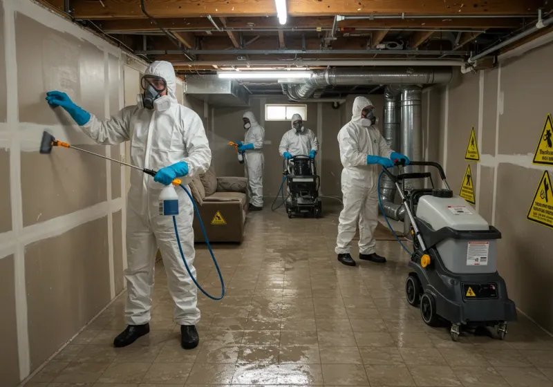 Basement Moisture Removal and Structural Drying process in Clay County, NC